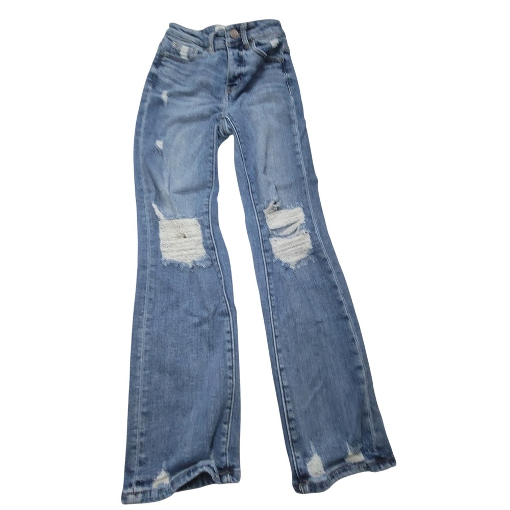 BKE Billie High Rise Cropped Straight Leg Distressed Jeans 23x28